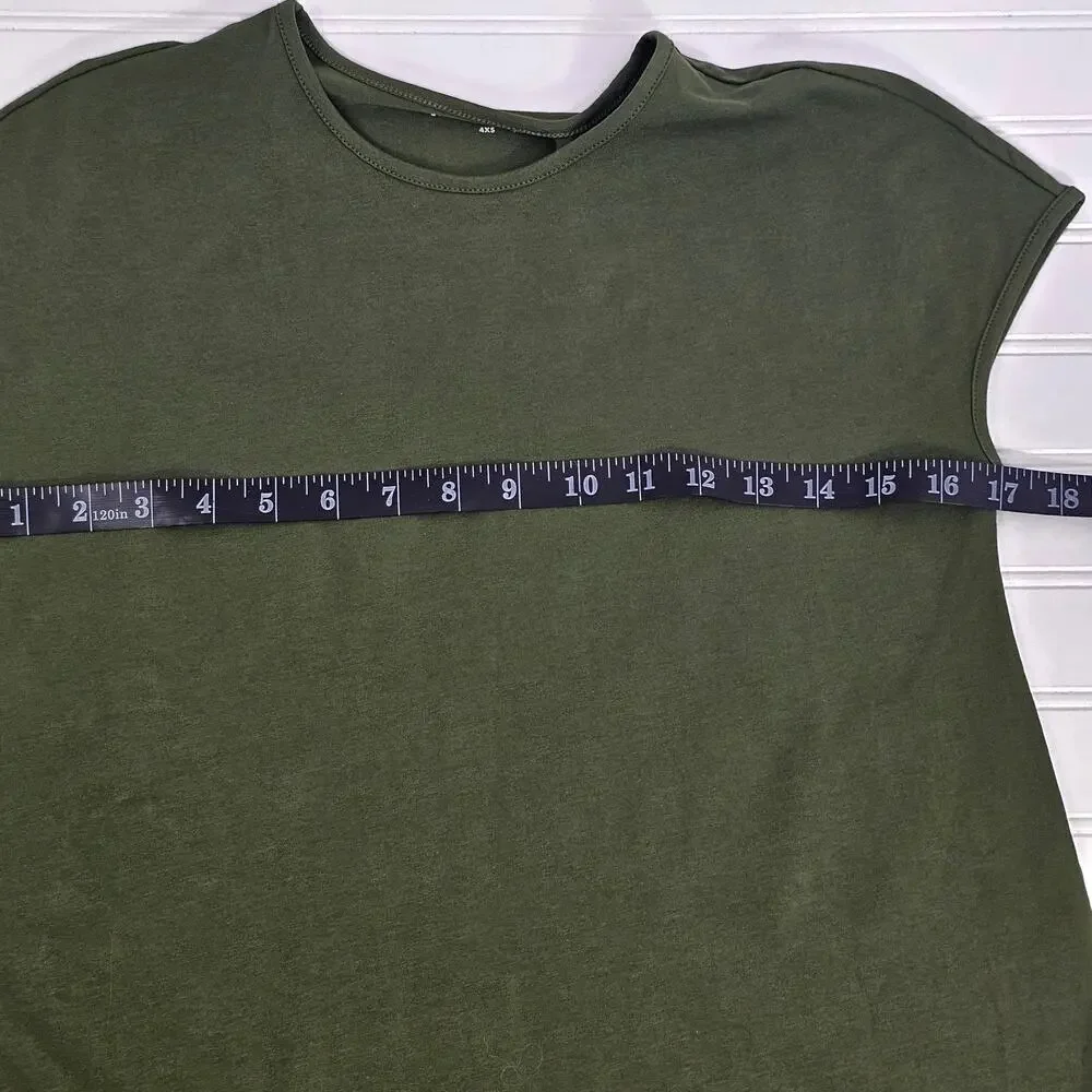 Universal Standard Geneva Green Asymmetrical Cotton Midi Dress Size 4XS/0 NWT - Picture 12 of 13